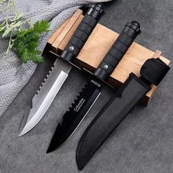 fixed blade camping knife with abs grip