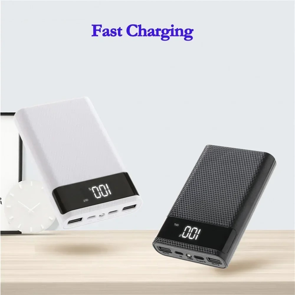 Slot DIY Power Bank Case with USB Type C and Dual USB Charging