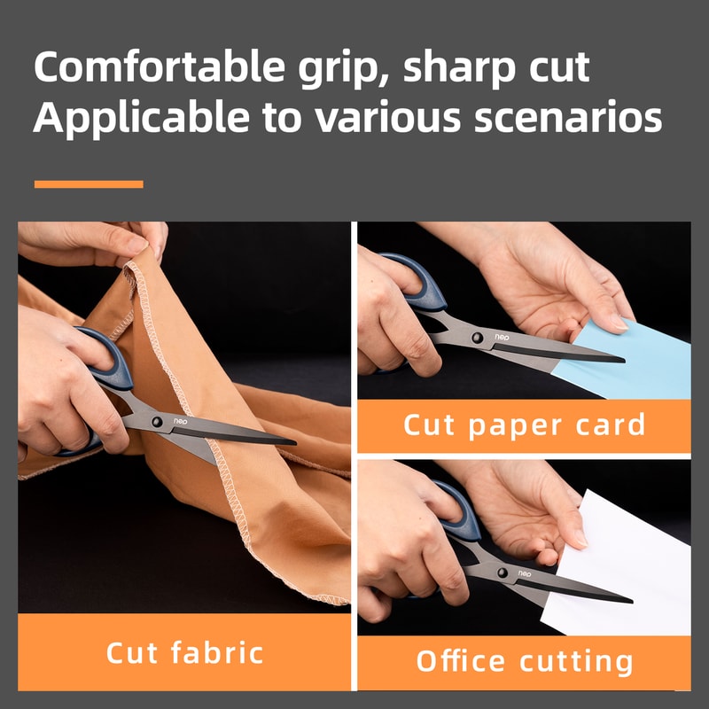 Heavy Duty Office Scissors With Stainless Steel Black Blade 3