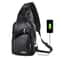 Mens USB Charging PU Chest Bag For Commuting And Travel 2