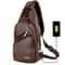 Mens USB Charging PU Chest Bag For Commuting And Travel 5