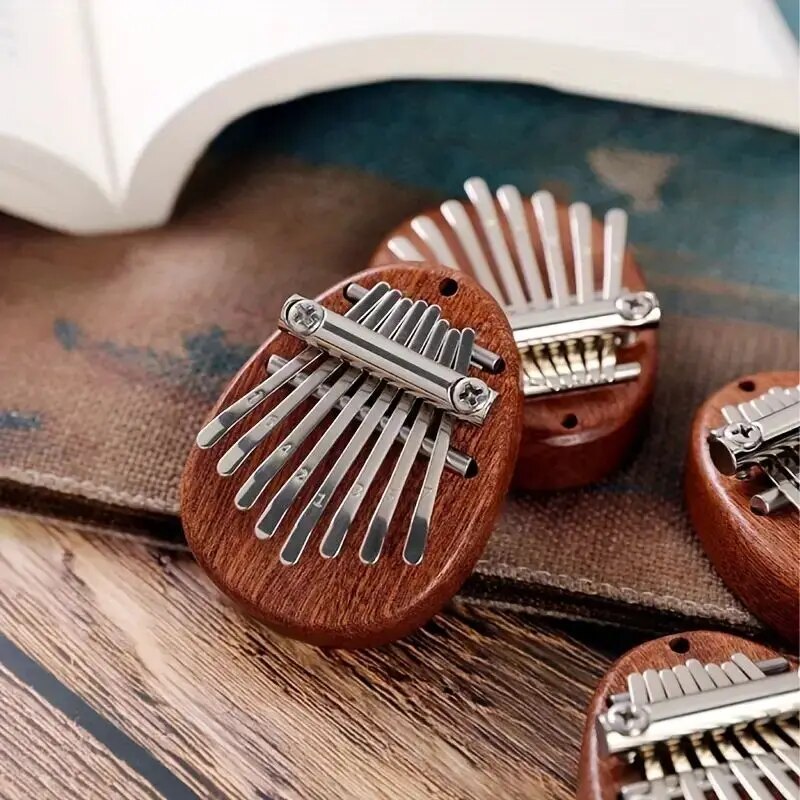 Mini Wooden Kalimba Key Thumb Piano Pendant Gift 1
