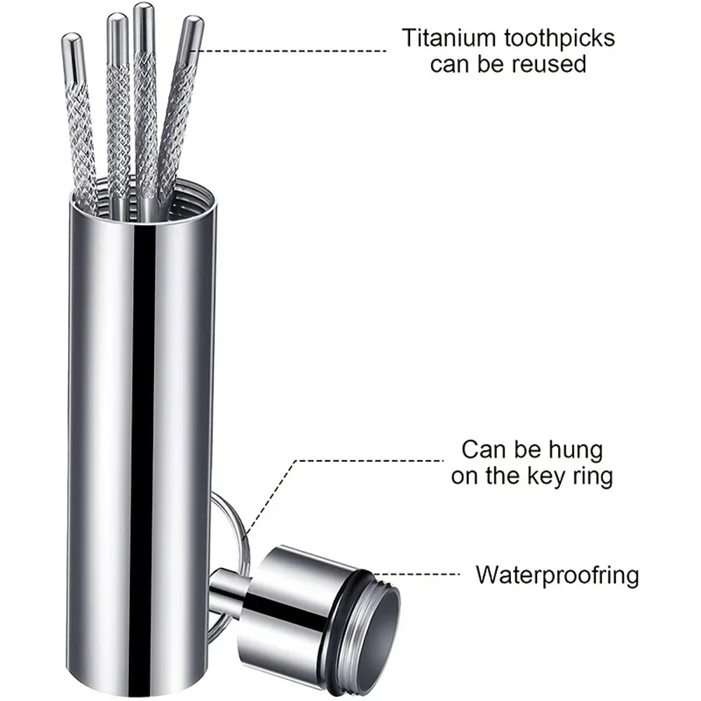 Premium Stainless Steel Toothpick Set Reusable Teeth Cleaner & Tartar Remover
