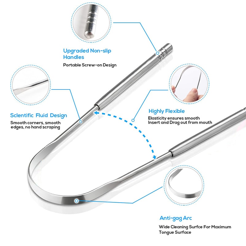 Premium Stainless Steel Tongue Scraper For Fresh Breath Oral Care 2