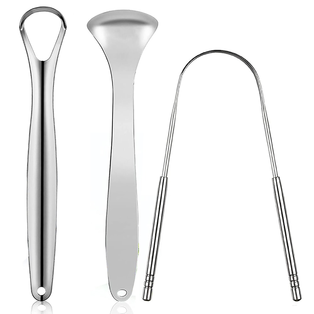 Premium Stainless Steel Tongue Scraper For Fresh Breath Oral Care 0