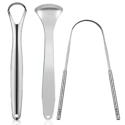 premium stainless steel tongue scraper for fresh breath & oral care