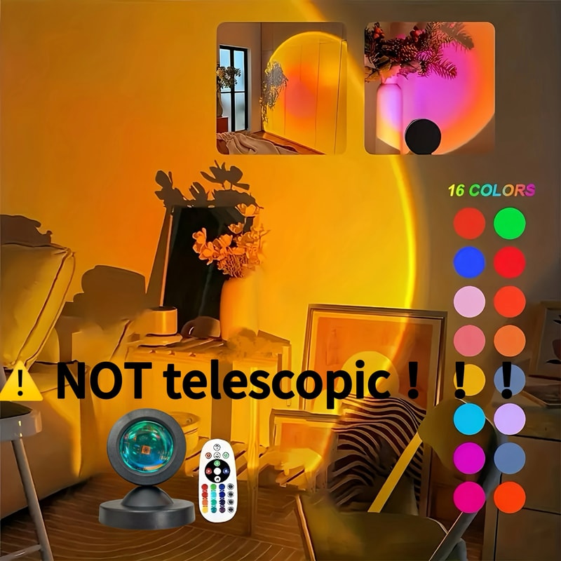 Vibrant Sunset LED Projection Lamp Color USB Remote Light 1