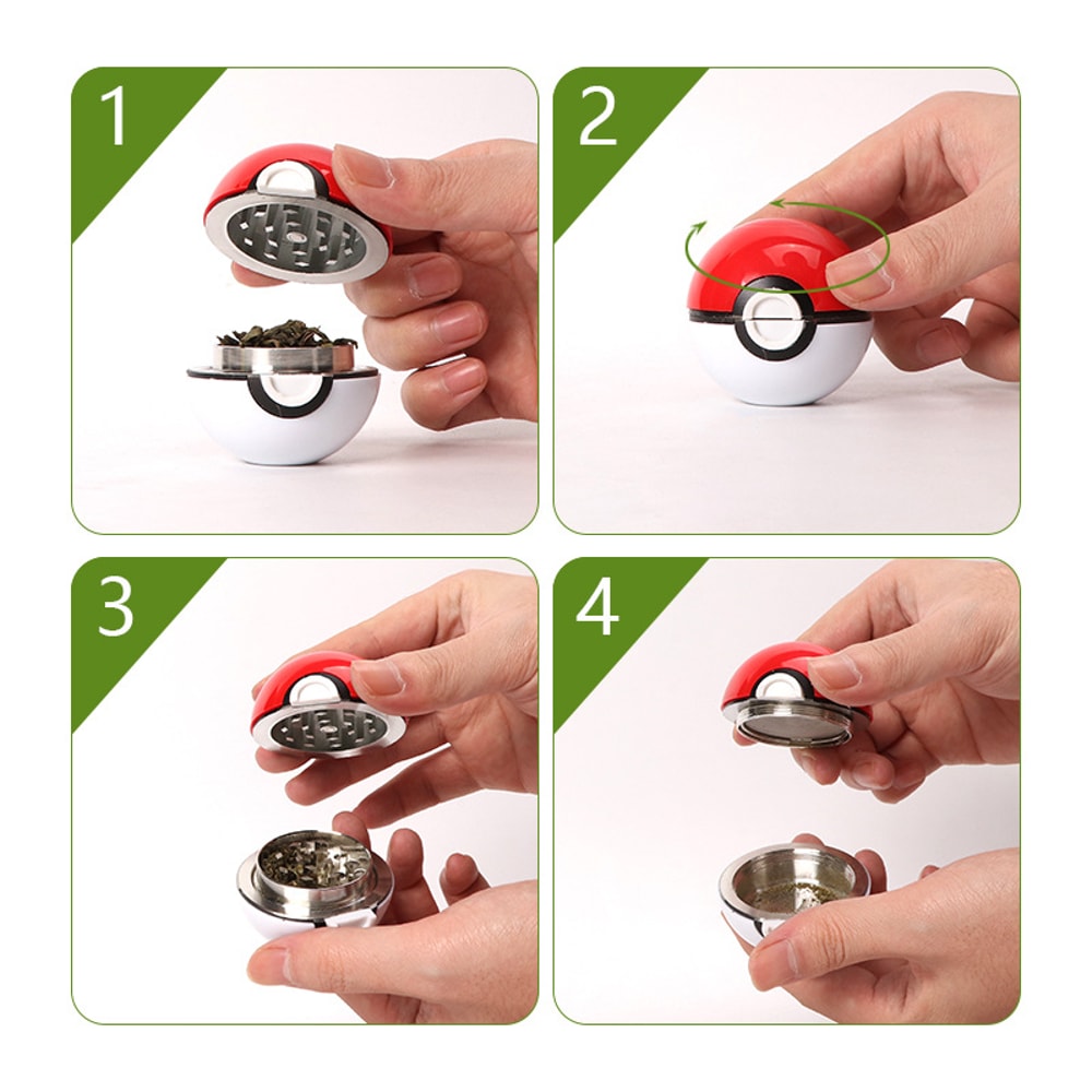 Anime Poke Ball Herb Grinder Metal Herb Grinder With Durable Zinc Alloy Nostalgic Design 2