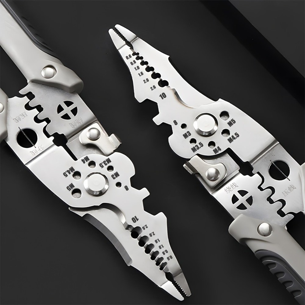 Professional Electrician Electrician Wire Stripper & Cable Cutting Crimping Tool Heavy Duty Stainless Steel Pliers