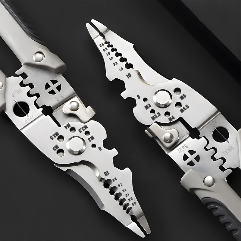 Professional Electrician Electrician Wire Stripper & Cable Cutting Crimping Tool Heavy Duty Stainless Steel Pliers
