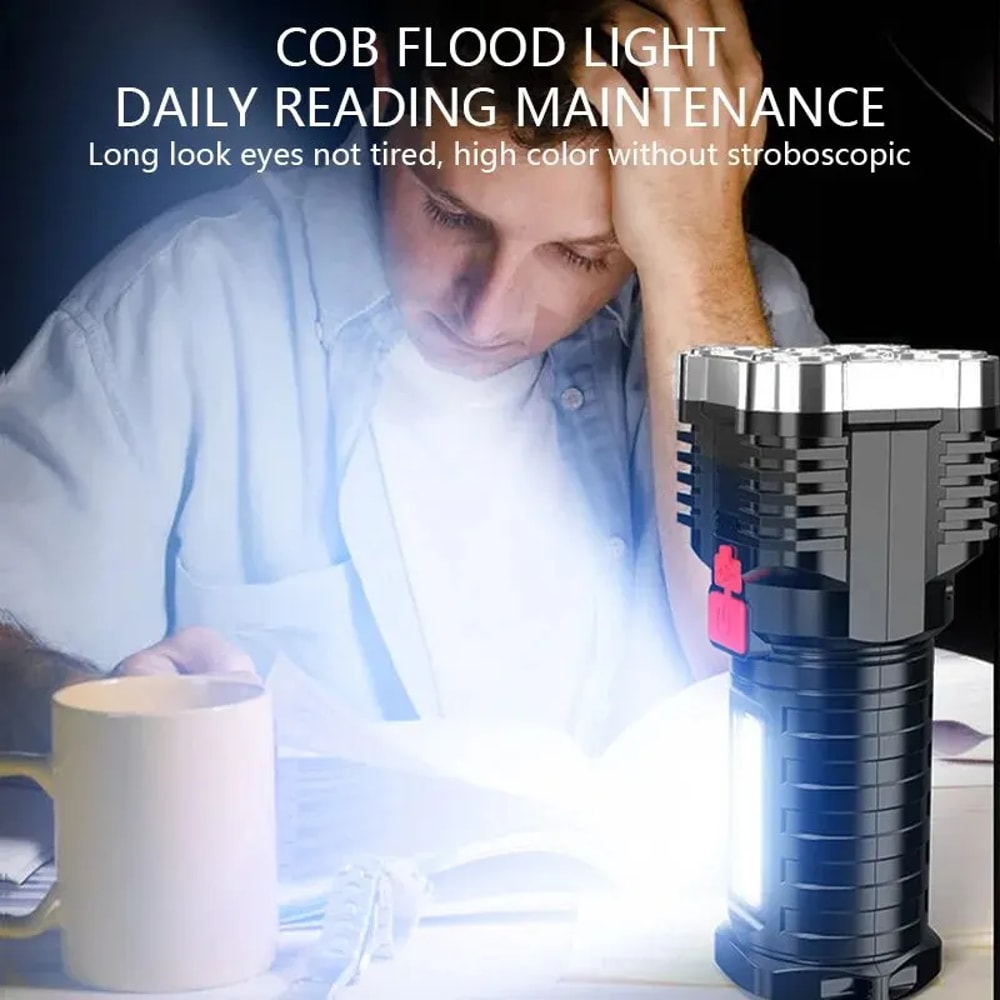 High Power LED Rechargeable Camping Spotlight With Side Light 0