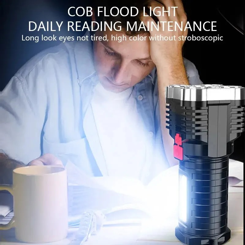 High Power LED Rechargeable Camping Spotlight With Side Light 0