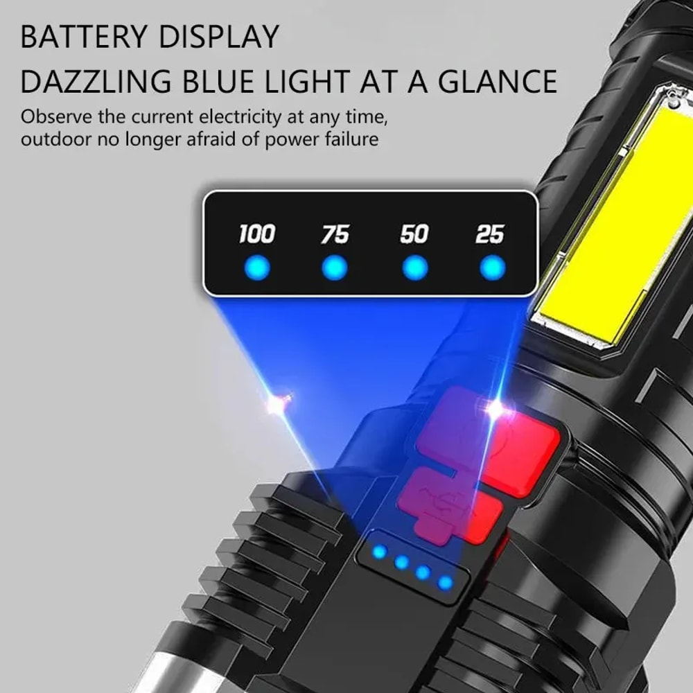 High Power LED Rechargeable Camping Spotlight With Side Light 2
