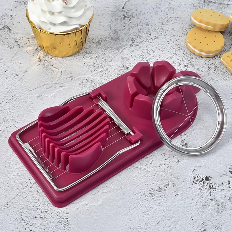 Multifunctional Egg Slicer with Stainless Steel Wire for Easy Cutting