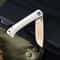 Premium Damascus Folding Knife with Cow Bone Handle Outdoor & Camping Pocket Knife
