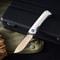 Premium Damascus Folding Knife with Cow Bone Handle Outdoor & Camping Pocket Knife