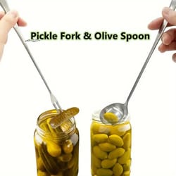 stainless steel pickle fork and spoon set long handle jar grabber