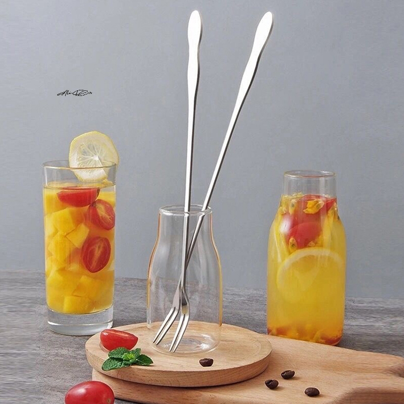 Stainless Steel Pickle Fork and Spoon Set Long Handle Jar Grabber
