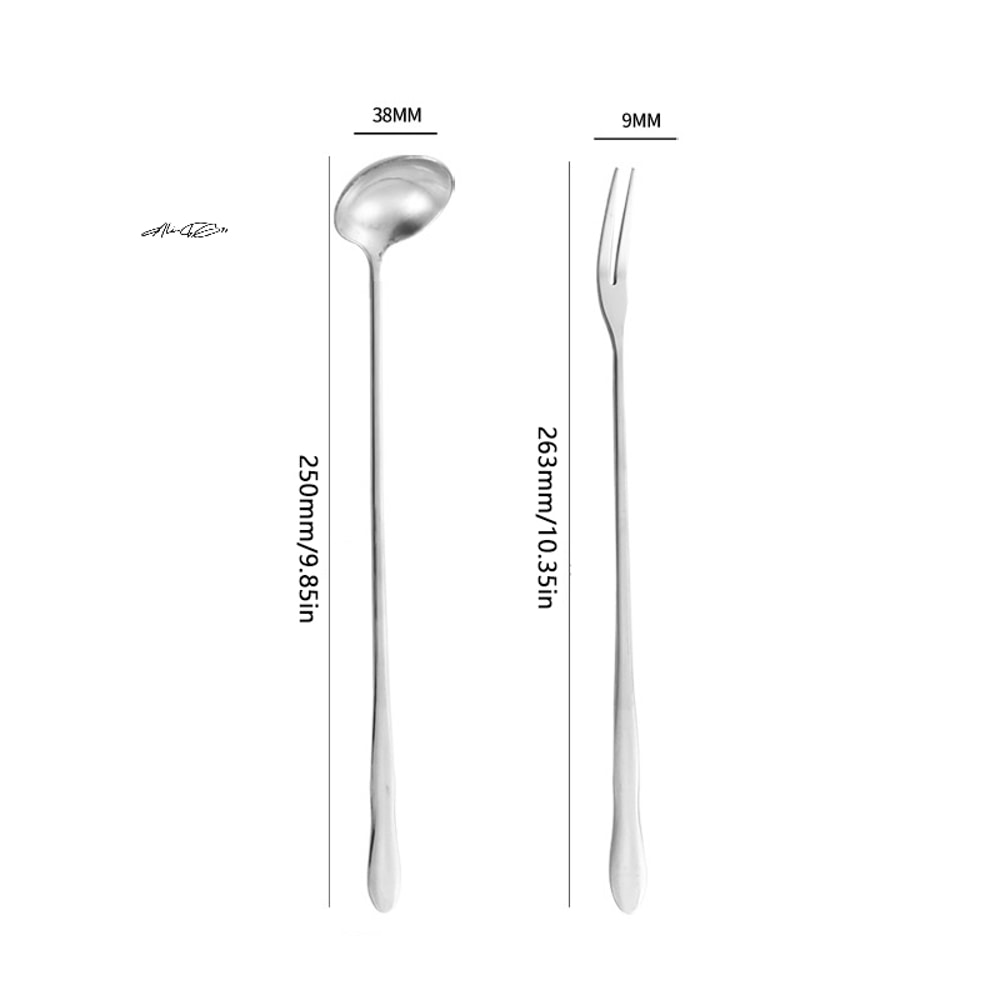 Stainless Steel Pickle Fork and Spoon Set Long Handle Jar Grabber