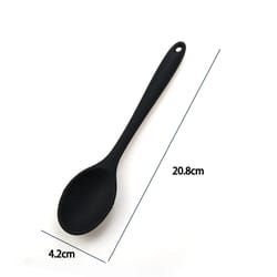 soft silicone cooking spoon with long handle for stirring and serving
