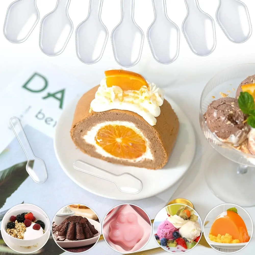 Mini Ice Cream Spoons Disposable Dessert Spoons For Parties 2