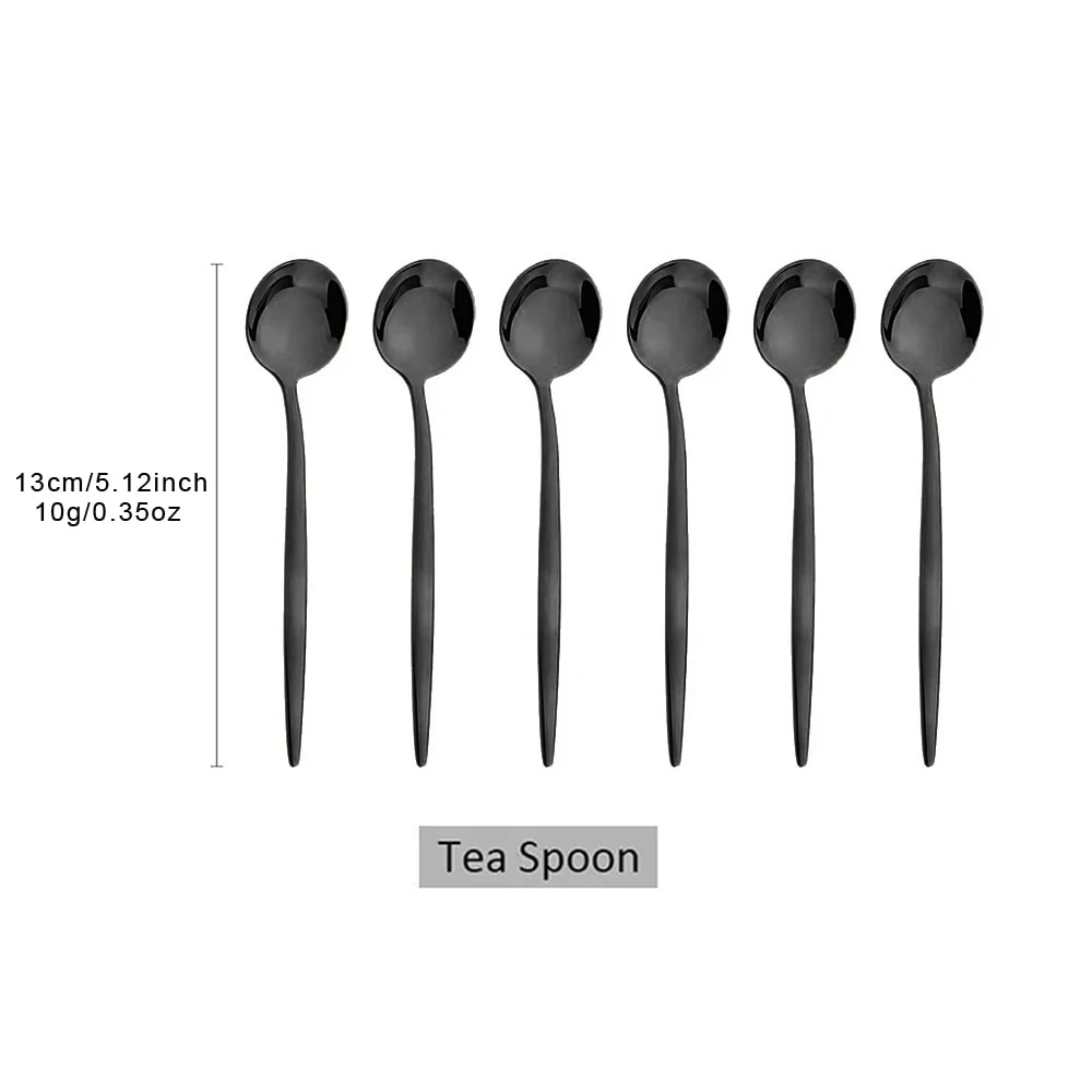 Gold Coffee Spoons Stainless Steel Teaspoons Dessert Spoon Set