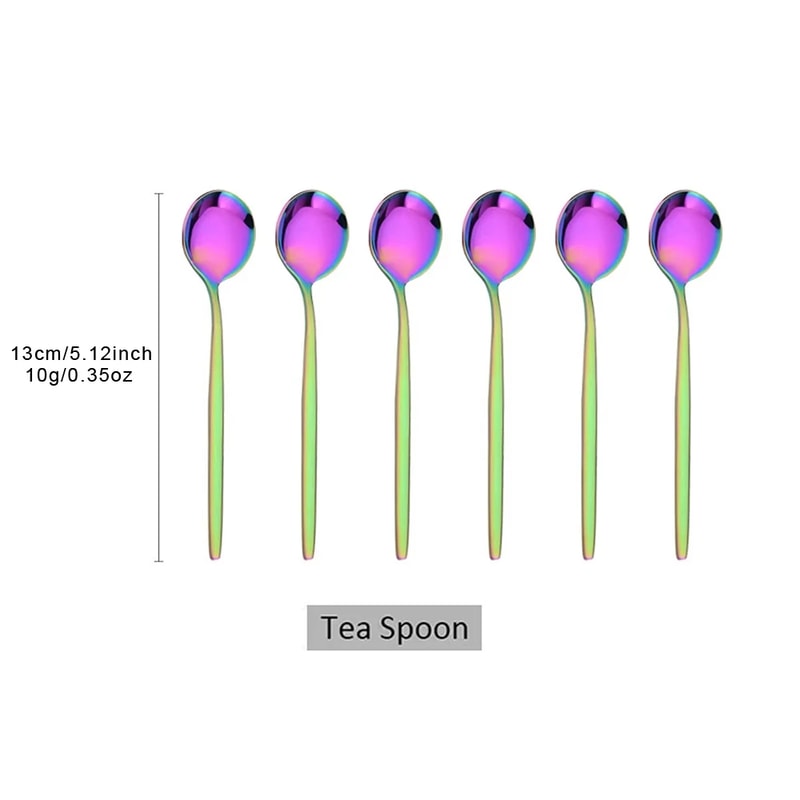 Gold Coffee Spoons Stainless Steel Teaspoons Dessert Spoon Set
