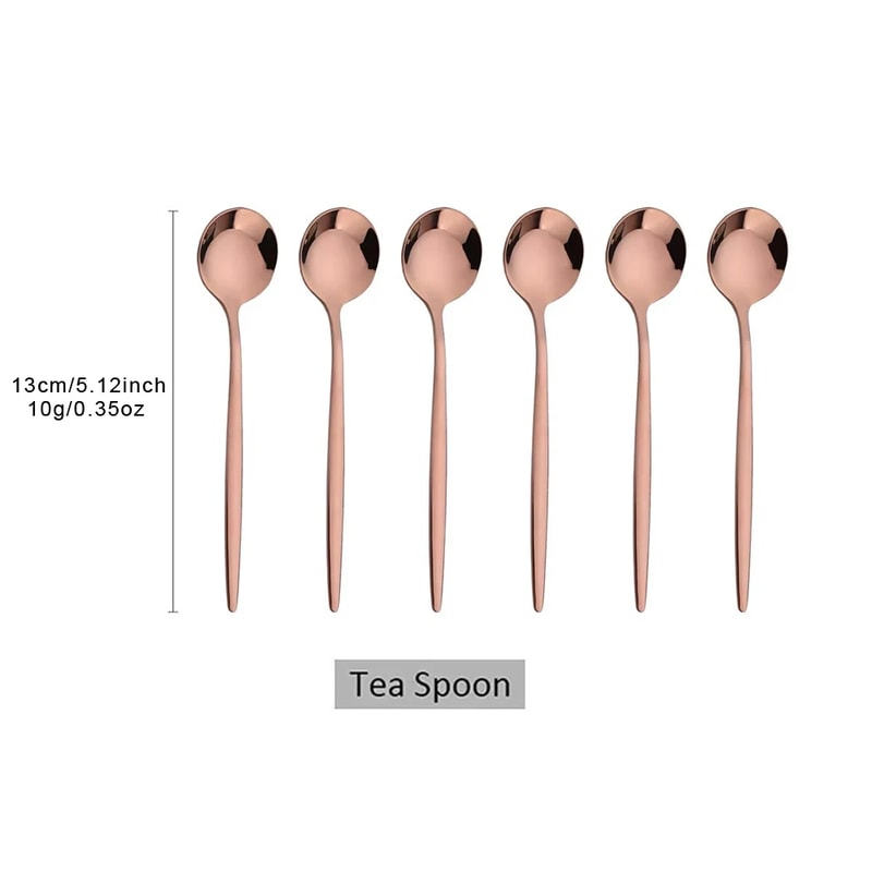 Gold Coffee Spoons Stainless Steel Teaspoons Dessert Spoon Set
