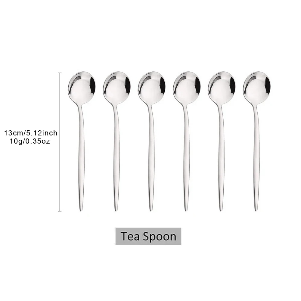 Gold Coffee Spoons Stainless Steel Teaspoons Dessert Spoon Set