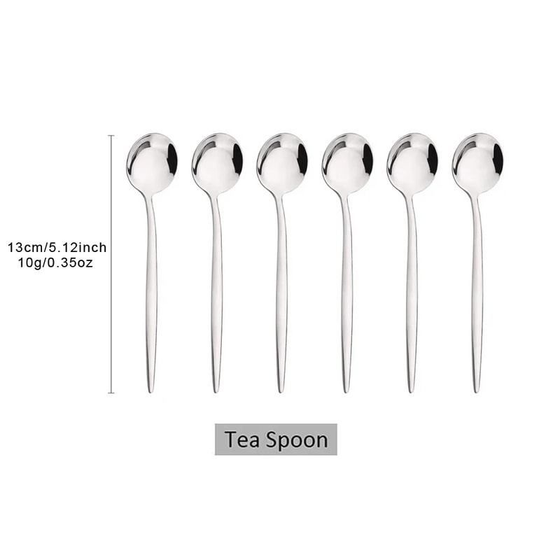 Gold Coffee Spoons Stainless Steel Teaspoons Dessert Spoon Set