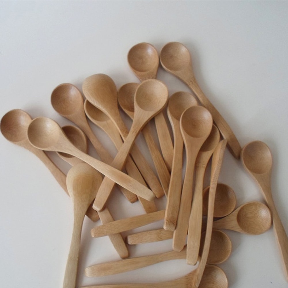 Mini Bamboo Spoons for Bath Salts, Spices, Candy and Kitchen Jars