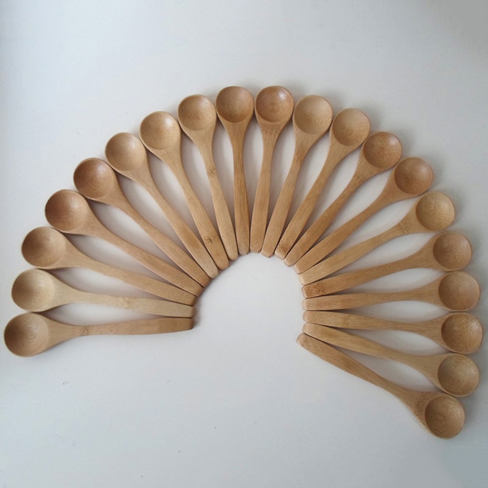 Mini Bamboo Spoons for Bath Salts, Spices, Candy and Kitchen Jars