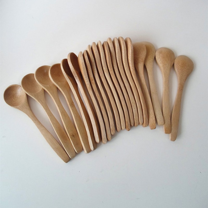 Mini Bamboo Spoons for Bath Salts, Spices, Candy and Kitchen Jars