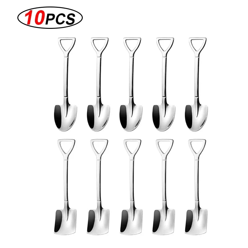 Mini Shovel Spoons Stainless Steel Coffee and Dessert Spoon Set