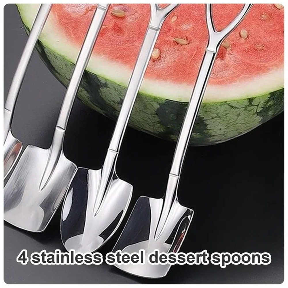 Mini Shovel Spoons Stainless Steel Coffee and Dessert Spoon Set