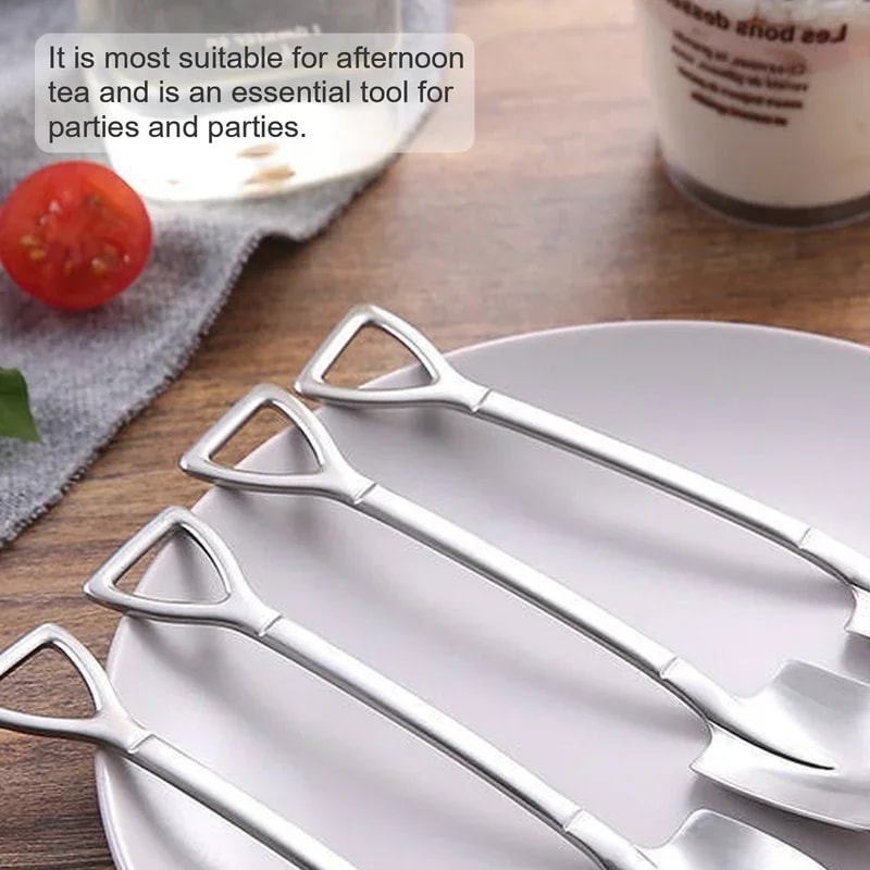 Mini Shovel Spoons Stainless Steel Coffee and Dessert Spoon Set