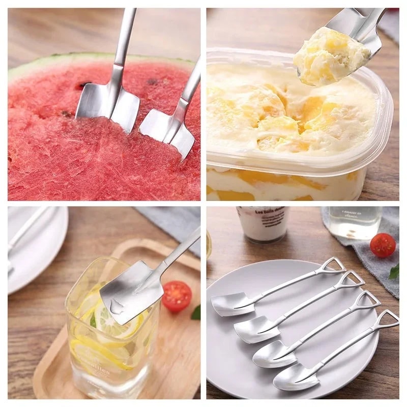 Mini Shovel Spoons Stainless Steel Coffee and Dessert Spoon Set