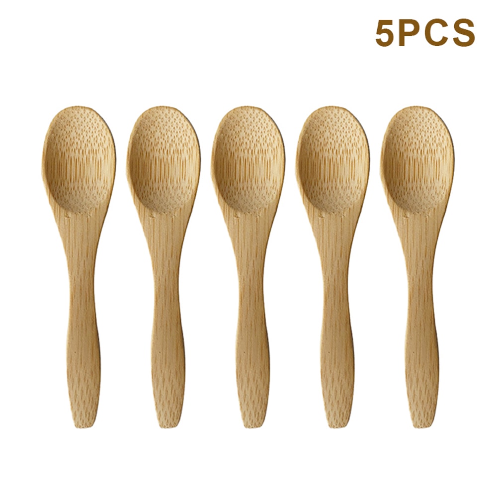 Bamboo Honey Spoon Set Natural Wooden Teaspoons For Honey Coffee And Condiments 0