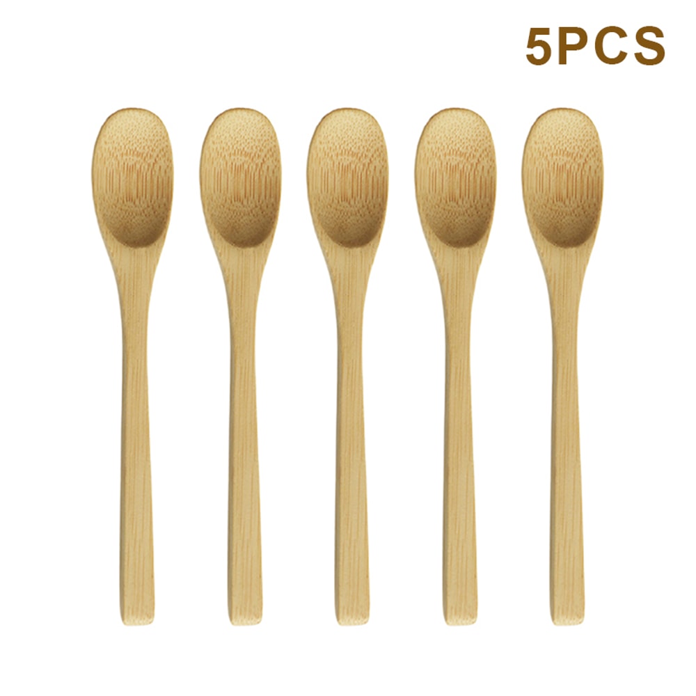 Bamboo Honey Spoon Set Natural Wooden Teaspoons For Honey Coffee And Condiments 2