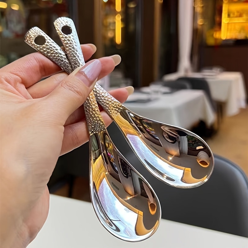 Stainless Steel Spoon Set Large Serving Spoons for Desserts and Kitchen Use