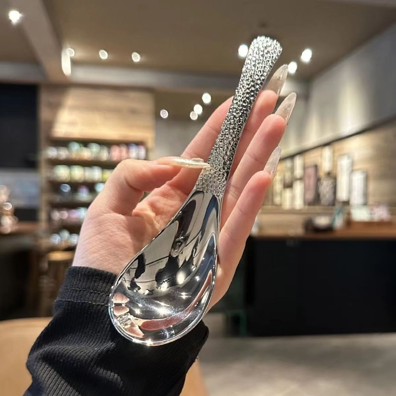 Stainless Steel Spoon Set Large Serving Spoons for Desserts and Kitchen Use