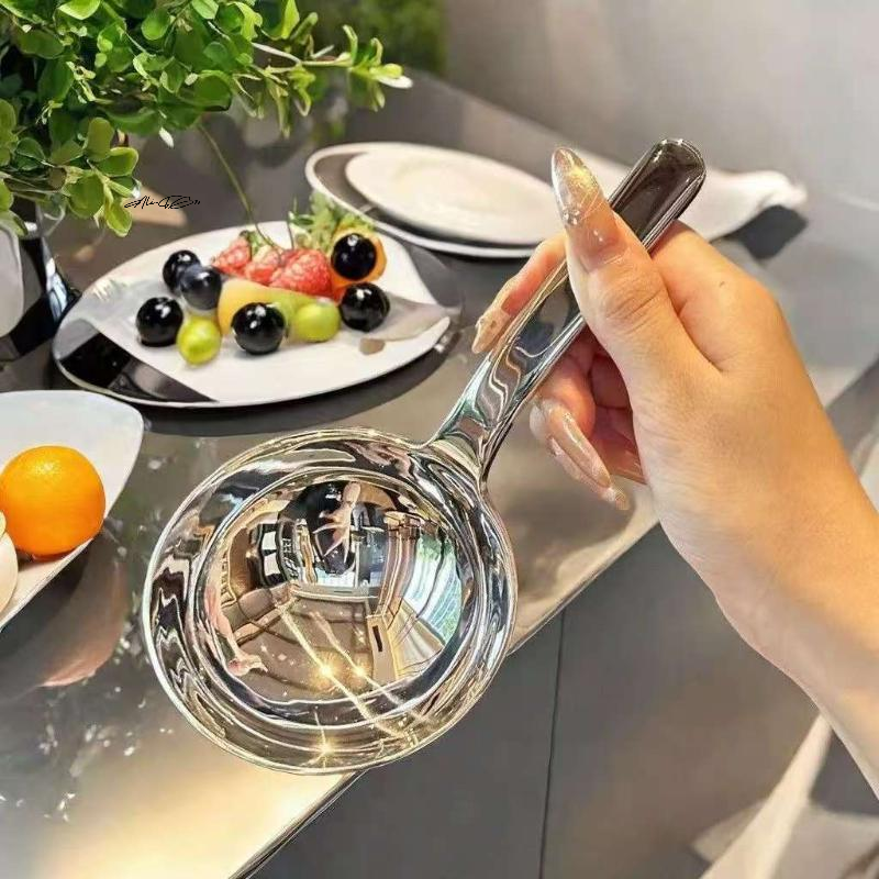 Deep Bowl Stainless Steel Soup Ladle Short Handle Ramen Spoon 2