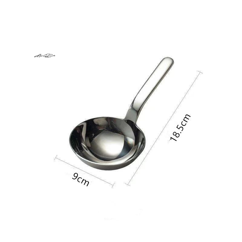 Deep Bowl Stainless Steel Soup Ladle Short Handle Ramen Spoon 5