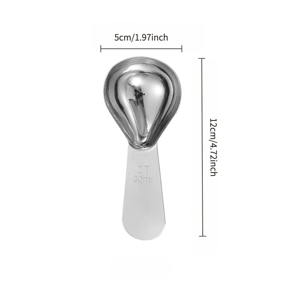 Stainless Steel Coffee Spoon Short Handle Graduated Measuring Scoop