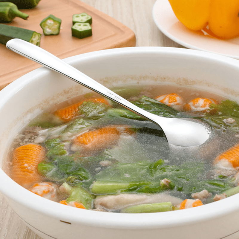 Stainless Steel Soup Ladle Long Handle Hot Pot Serving Spoon 1
