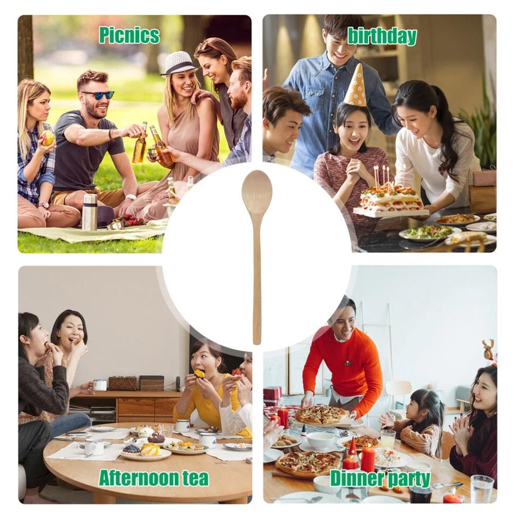 Natural Wooden Tea Spoon Bamboo Condiment Spoon For Coffee Spices And Serving 3