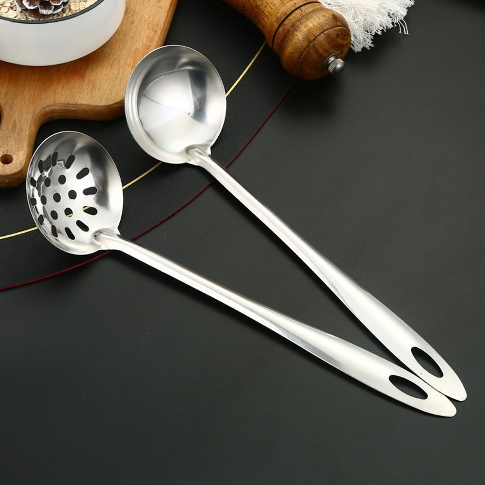 Heavy Duty Stainless Steel Soup Ladle Set With Long Handle For Hot Pot And Serving 5