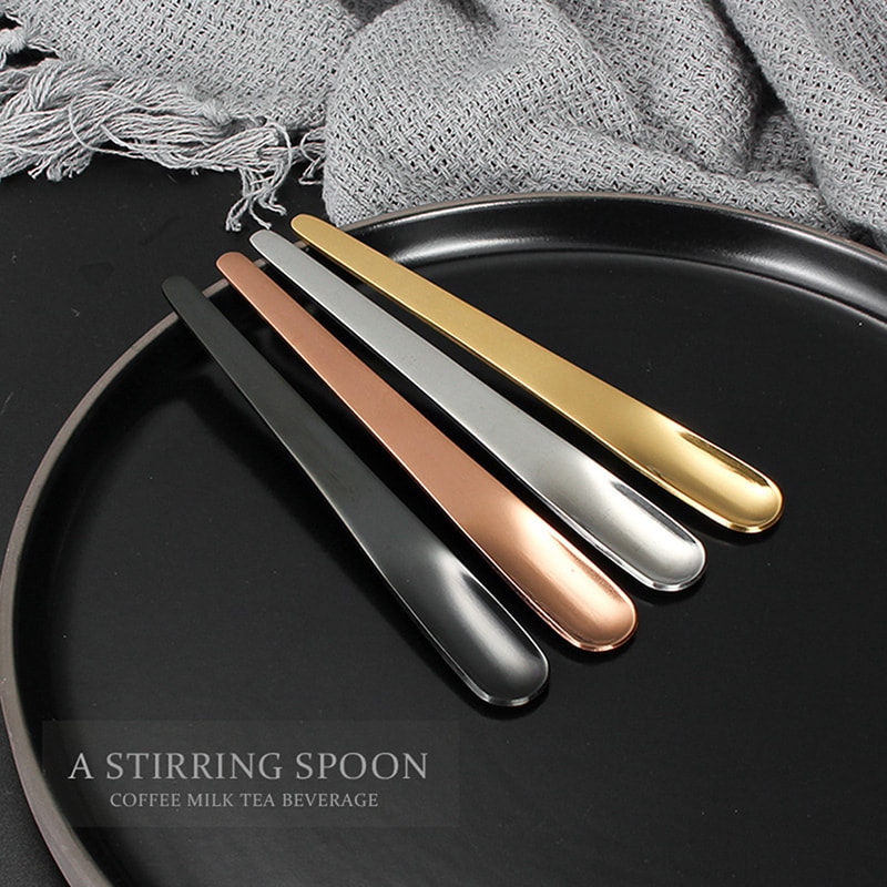 Stainless Steel Coffee Spoon for Dessert, Ice Cream and Bar Mixing