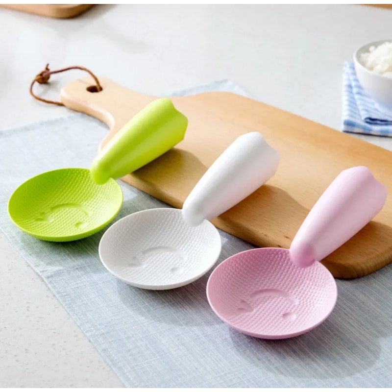 Non Stick Rice Spoon With Smiley Face Standable Rice Spatula 1