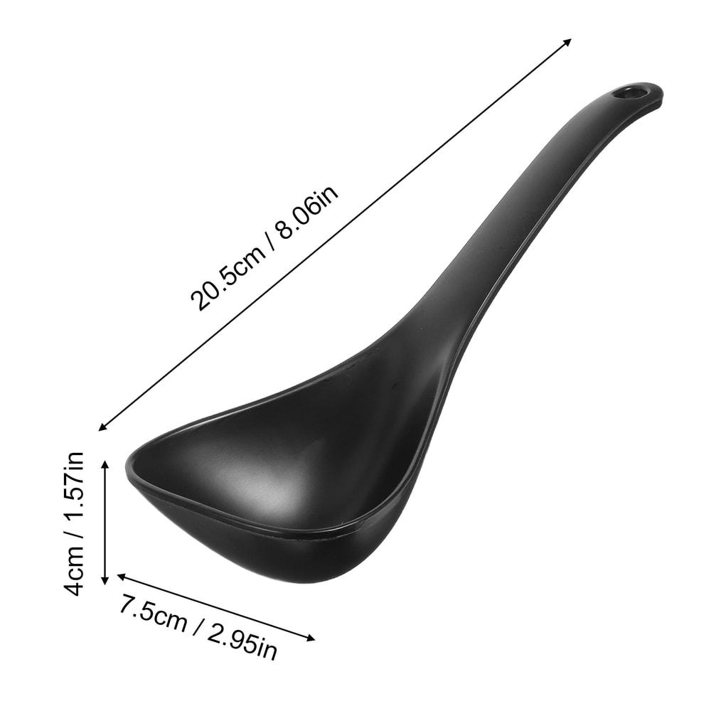 Black Non Stick Soup Spoon for Ramen Rice Porridge and Everyday Serving